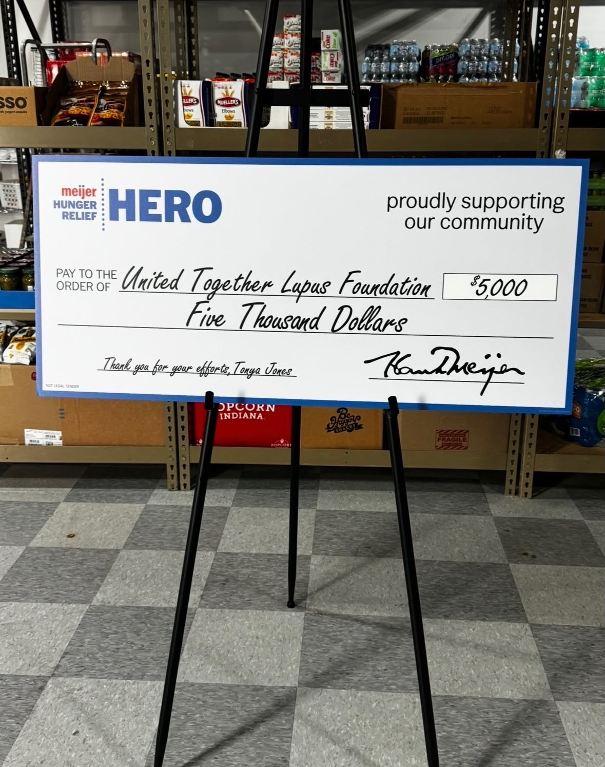 Meijer $5,000 donation to United Together Lupus Foundation
